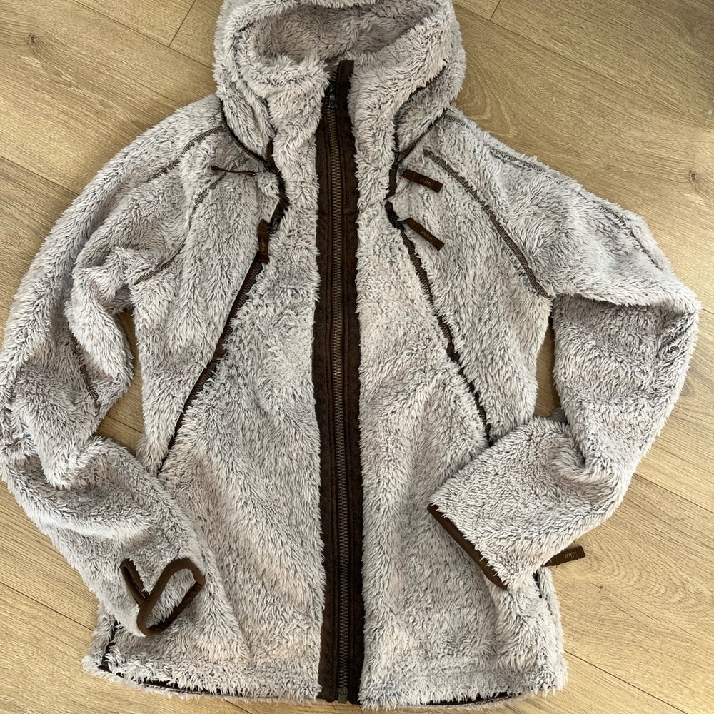 Kuhl Cozy Women's Fleece Jacket - Cream and Brown